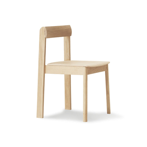 Form & Refine Blueprint Chair, White Oak, solid oak dining chair, three-quarter view on white background