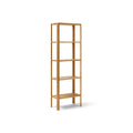 Form & Refine Leaf Shelf 0.5x5, Oak, tall oak shelving unit, three-quarter view on white background