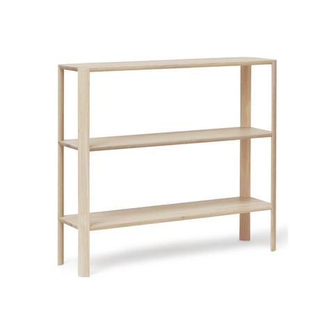 Form & Refine Leaf Shelf 1x3, White Oak, solid oak shelving unit, three-quarter view on white background