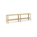Form & Refine Leaf Shelf 2x2, Oak, solid oak shelving unit, three-quarter view on white background