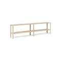 Form & Refine Leaf Shelf 2x2, White Oak, solid oak shelving unit, three-quarter view on white background