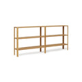 Form & Refine Leaf Shelf 2x3, Oak, solid oak shelving unit, three-quarter view on white background