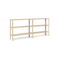 Form & Refine Leaf Shelf 2x3, White Oak, solid oak shelving unit, three-quarter view on white background