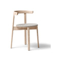 Form & Refine Lunar Chair, Hallingdal 65 and White Oak, solid oak dining chair, three-quarter view on white background