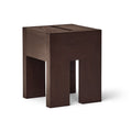 Form & Refine Monolith Side Table, Dark Brown Ash, solid wood side table, three-quarter view on white background