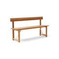 Form & Refine Position Bench, Oak, solid oak bench with backrest, three-quarter view on white background