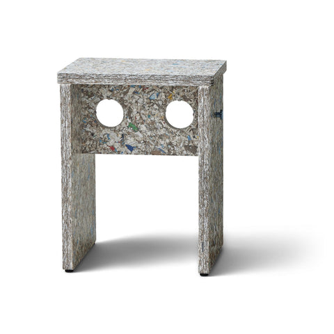 Form & Refine Remake Stool, recycled carton stool, three-quarter view on white background