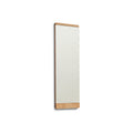 Form & Refine Rim Mirror 35x105, Oak, tall oak-framed wall mirror, three-quarter view on white background
