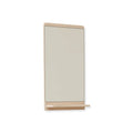 Form & Refine Rim Mirror, White Oak, oak-framed wall mirror with shelf, three-quarter view on white background
