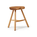 Form & Refine Shoemaker Chair™, No. 49, Oak, wooden Shoemaker stool, three-quarter view on white background