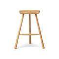 Form & Refine Shoemaker Chair™, No. 68, Oak, wooden Shoemaker stool, three-quarter view on white background