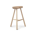 Form & Refine Shoemaker Chair™, No. 68, White Oak, wooden Shoemaker stool, three-quarter view on white background