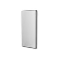 Form & Refine Taper Mirror 40x80, Brushed Stainless Steel, rectangular steel-framed wall mirror, three-quarter view on white background