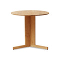 Form & Refine Trefoil Round Table Ø75, Oak, round oak dining table, three-quarter view on white background