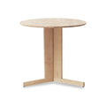 Form & Refine Trefoil Round Table Ø75, White Oak, round oak dining table, three-quarter view on white background