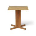 Form & Refine Trefoil Square Table, Oak, square oak dining table, three-quarter view on white background