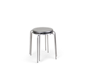 Frama Petit Rond Stool in Stainless Steel, two stools stacked one inside the other showing how the legs nest
