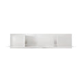 Frama Rivet Shelf, the shorter shelf shown alone, a plain brushed metal ledge with a turned up back edge, on white