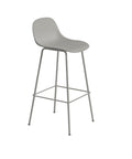 muuto fiber barstool with backrest in grey 