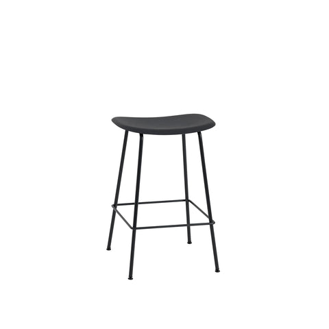 muuto fiber counter stool in black without backrest