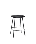 muuto fiber counter stool in refine leather black without backrest