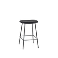 muuto fiber counter stool in refine leather black without backrest