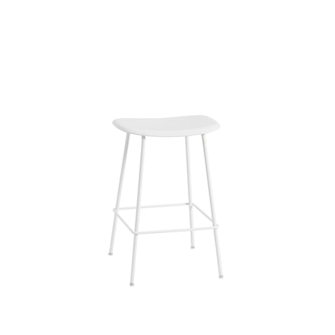 muuto fiber counter stool in white without backrest