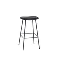 muuto fiber stool without backrest in refine black leather