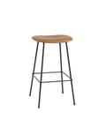 muuto fiber stool without backrest in refine cognac leather