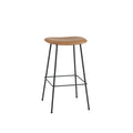 muuto fiber stool without backrest in refine cognac leather