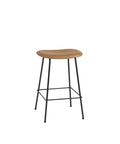 muuto fiber counter stool in refine cognac leather without backrest