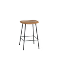 muuto fiber counter stool in refine cognac leather without backrest