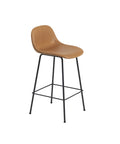 muuto fiber counter stool in refine leather cognac