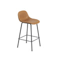 muuto fiber counter stool in refine leather cognac