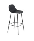 muuto fiber bar stool with backrest in black