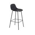 muuto fiber bar stool with backrest in black