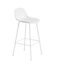 muuto fiber bar stool in white with backrest 