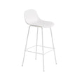 muuto fiber bar stool in white with backrest 