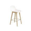 muuto fiber counter stool in natural white seat and oak base