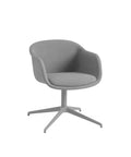 fiber conference armchair with swivel base in remix 133 grey upholstery and grey base by muuto 