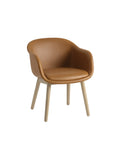 Refine Leather Cognac and Oak Fiber Conference Armchair by Muuto