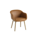 Refine Leather Cognac and Oak Fiber Conference Armchair by Muuto