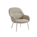 Muuto Fiber Lounge Armchair with tube base in ecriture 240 and grey