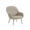 muuto fiber lounge armchair with wood base in ecriture 240 fabric