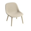 muuto fiber lounge chair with wood base and steelcut trio 236 fabric 