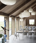 scandinavian restaurant interior inspiration with furniture and lighting by muuto