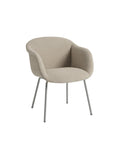 fiber soft armchair with tube base finished with Ecriture 240 and Grey by Muuto