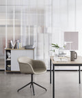 scandinavian leather swivel armchair by muuto lifestyle image 