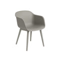 fiber grey armchair with grey wood base by muuto