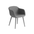 fiber armchair with remix 133 fabric and grey wooden base by muuto